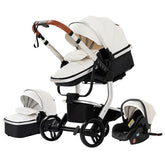 Leather baby stroller 3-in-1 Bebika T56