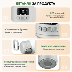 Преносим нагревател за бебешко мляко с LED дисплей