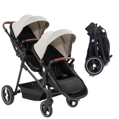 Premium TwinRide S-600 – Бебешка количка за близнаци 2 в 1