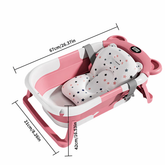 Сгъваема бебешка вана с термометър и мека подложка – розов модел