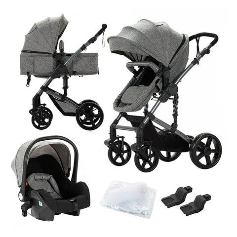 Baby-Stroller-3-in-1-Grey