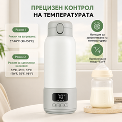 Преносим нагревател за бебешко мляко с LED дисплей