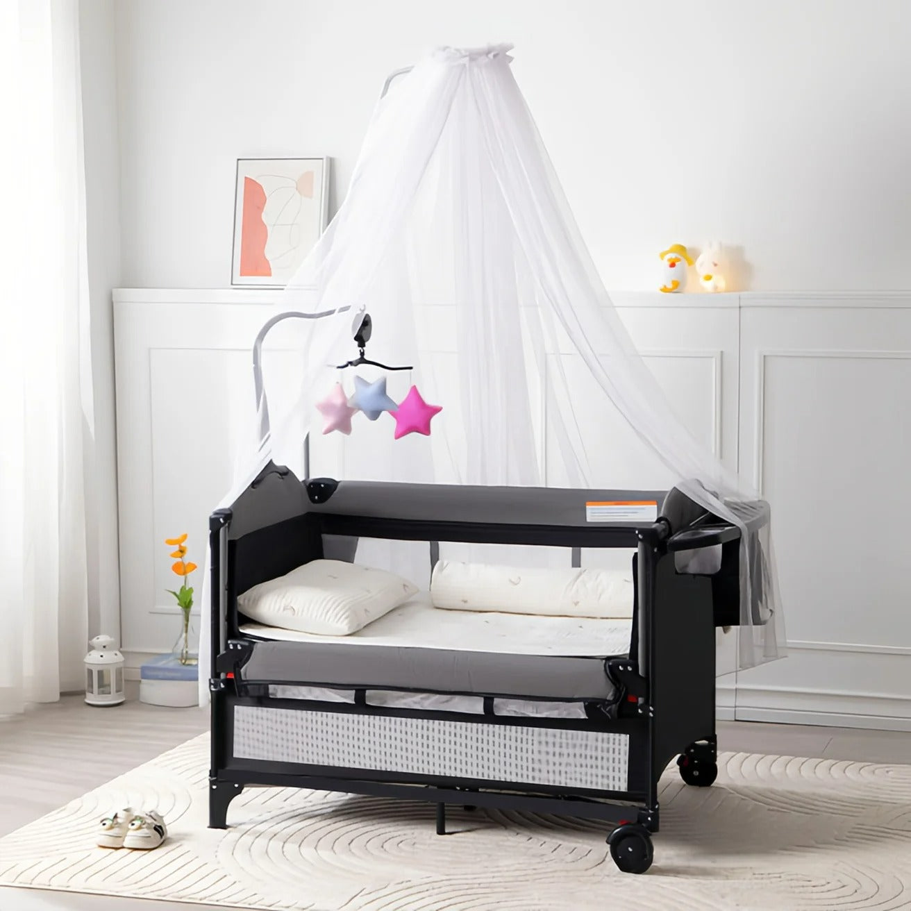 Бебешка кошара 5 в 1 Bebika DreamNest с комарник и маса за повиване
