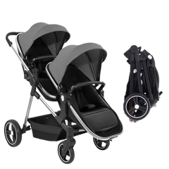 Premium TwinRide S-600 – Бебешка количка за близнаци 2 в 1