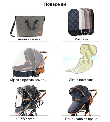 Подараци и аксесоари към бебешка количка 3 в 1 Бебика Bebika